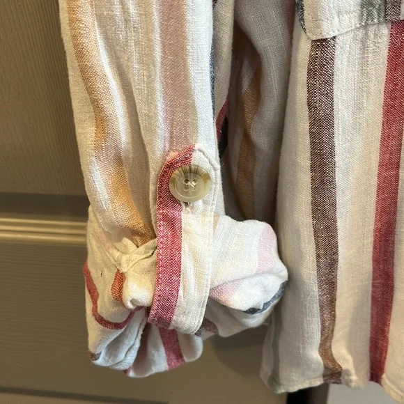 American Eagle Striped Linen Button Down - Picture 3 of 6